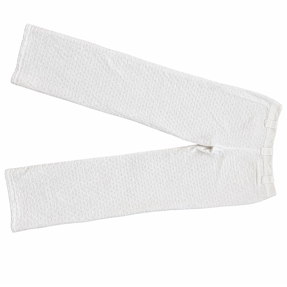 Elevenses Anthropologie White Eyelet Pants Sz 4 Wide Leg Summer - Picture 3 of 6